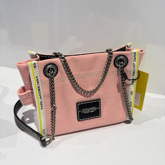 Marc Jacobs The Denim Chain Crossbody Tote Bag - Ribbon Pink 2F4HCR016H05 - Picture 3 of 6